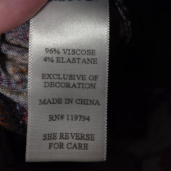 Artesia Geometric Boho Bell Slee Tunic Blouse Size Large EUC - Picture 5 of 5